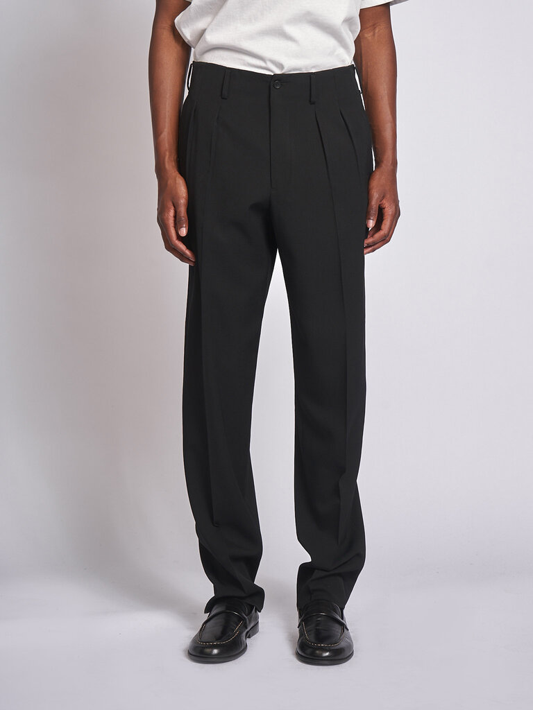 Yohji Yamamoto Black 2 Tucks HK-P83-150 Pants