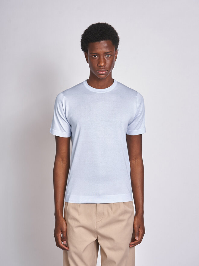 John Smedley: Dew Lorca Welted CN SS T-shirt | Men's Designer