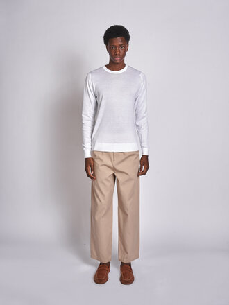 John Smedley White Rowland Jumper