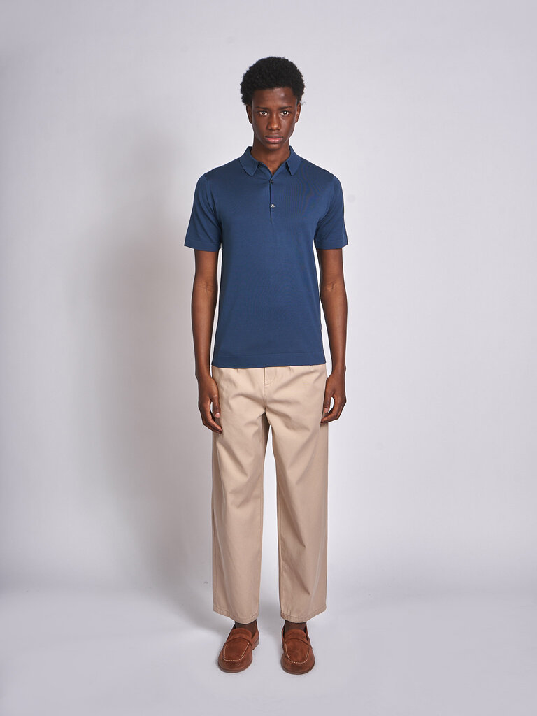 John Smedley Polo Mycroft Welted SS Delft Blue