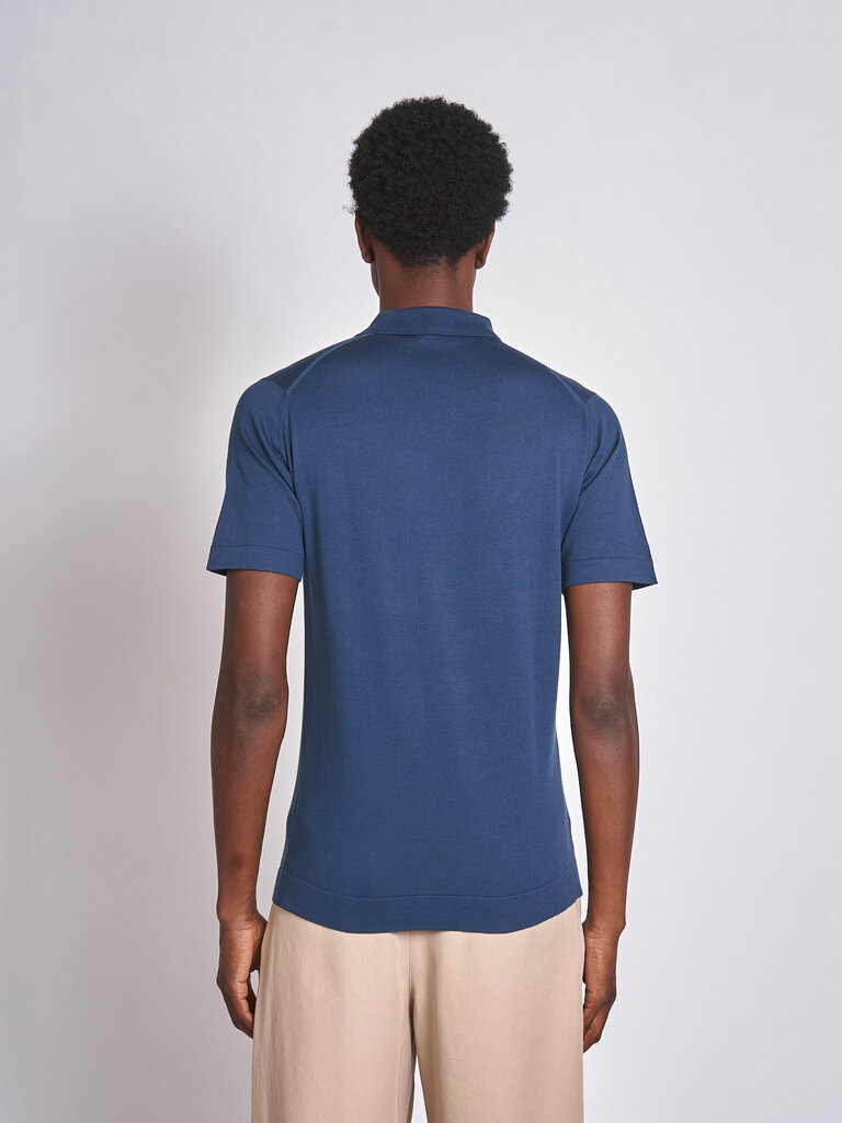 John Smedley Polo Mycroft Welted SS Delft Blue
