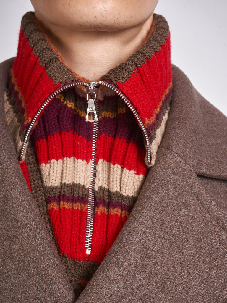 Dries Van Noten Red Morriso Stripe Collar