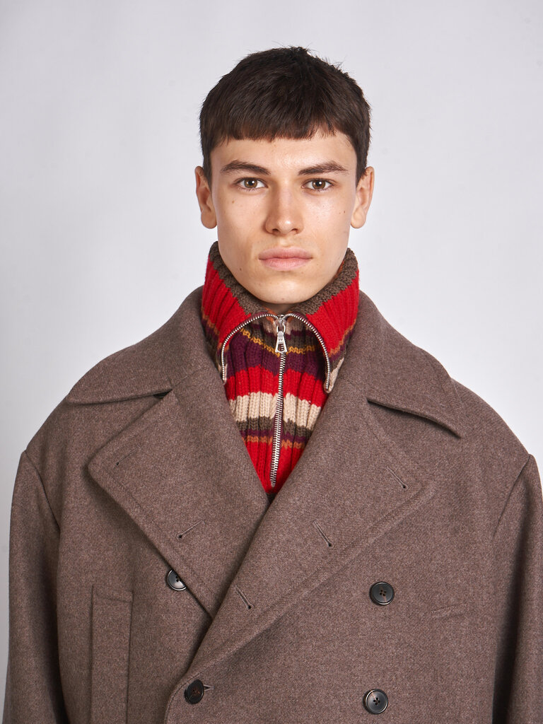 Dries Van Noten Red Morriso Stripe Collar