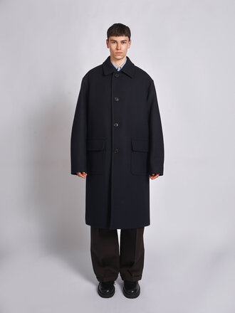 Dries Van Noten Navy Randale Coat