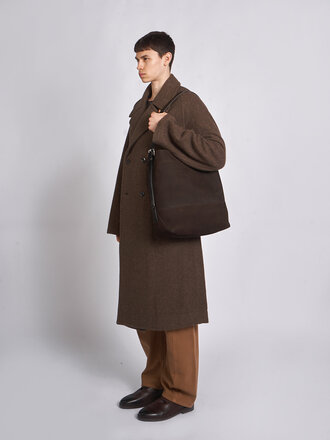 Lemaire Sac Belted Tote Ebony Brown