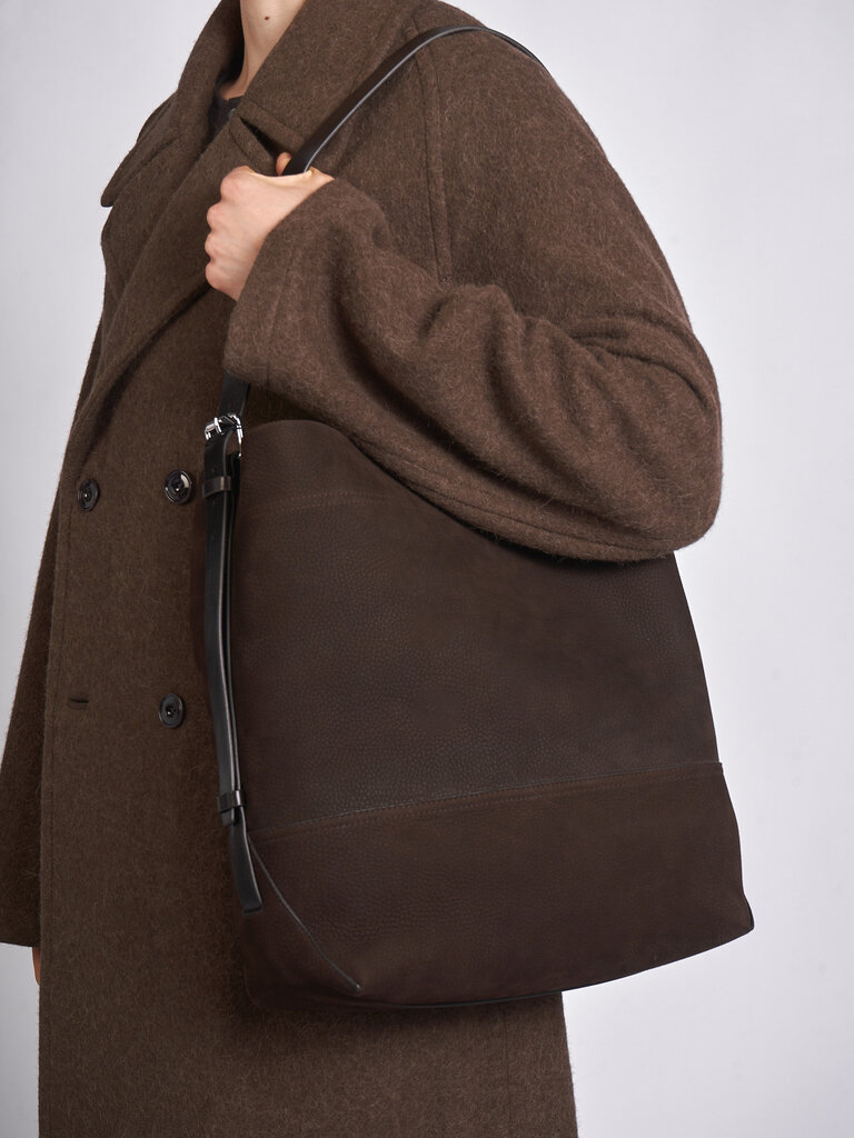 Lemaire Sac Belted Tote Ebony Brown