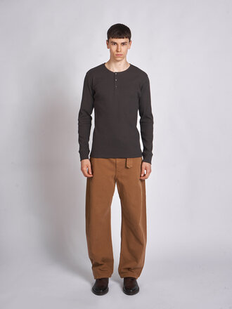 Lemaire Chandail Long Sleeve Henley Basalt