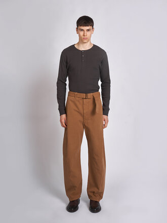 Lemaire Pantalon Twisted Belted Tabac