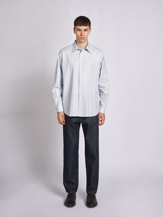 Auralee Light Blue Washed Finx Twill Shirt