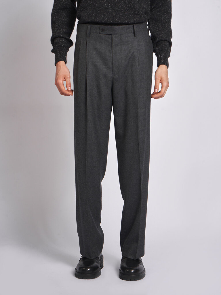 Auralee Pantalon Super Light Wool-Tuck Top Charcoal