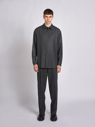 Auralee Chemise Super Light Wool Top Charcoal Auralee Chemise Super Light Wool Top Charcoal