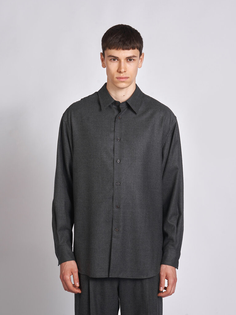 Auralee Chemise Super Light Wool Top Charcoal