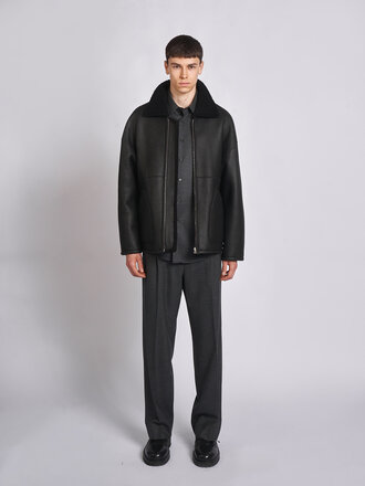 Auralee Blouson Merino Mouton Zip Noir Auralee Blouson Merino Mouton Zip Noir