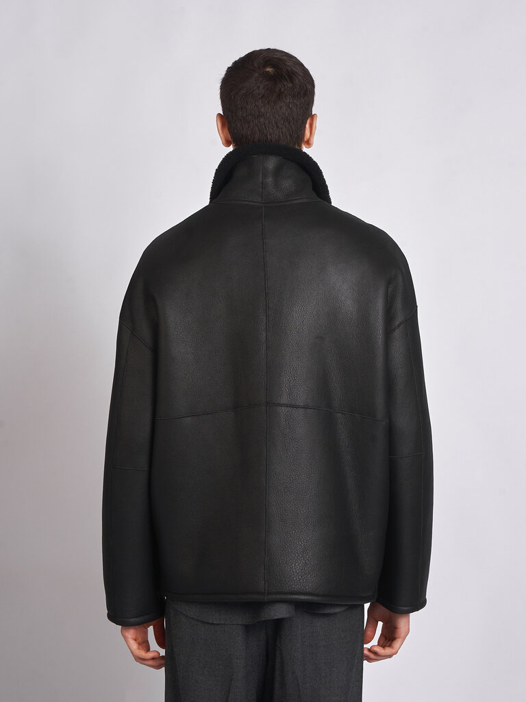 Auralee Blouson Merino Mouton Zip Noir