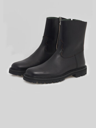 Vinny's Black Moto Boots