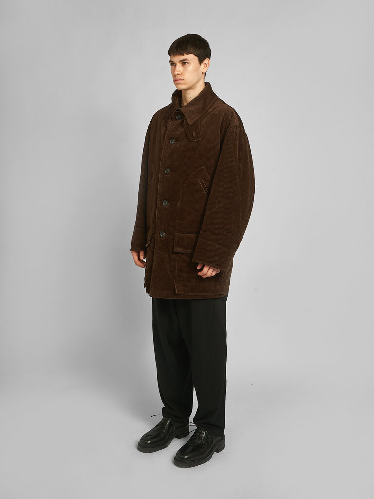 Yohji Yamamoto Manteau Padded hunting Coat Brun
