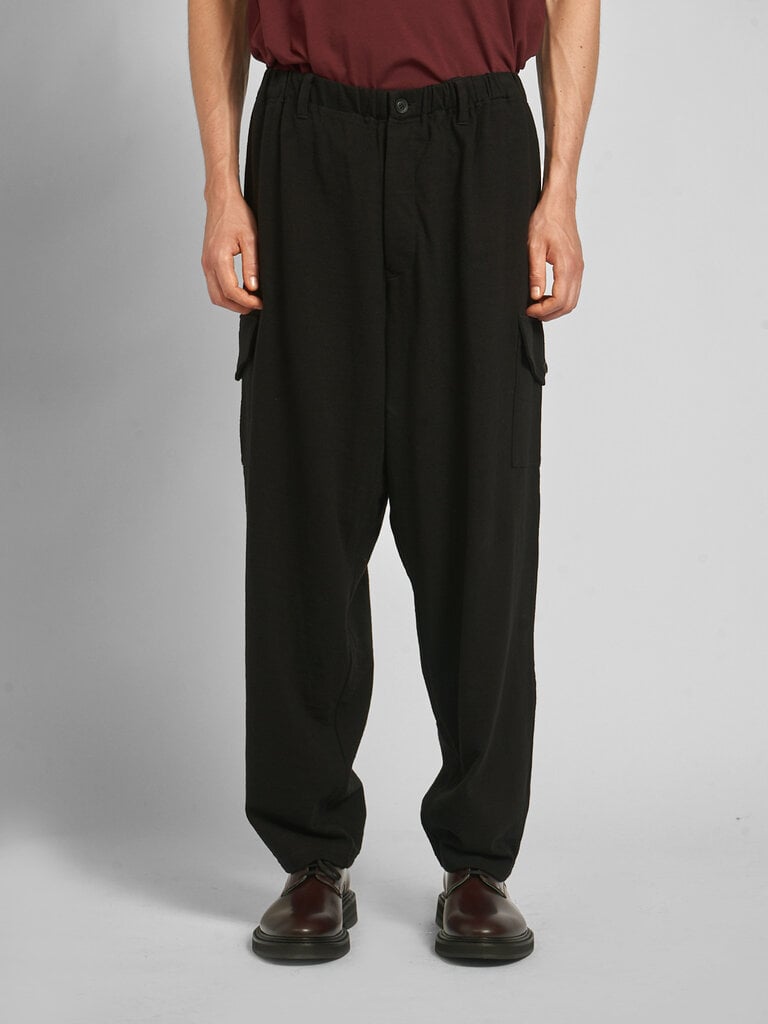 Yohji Yamamoto Pantalon Gusset Cargo Noir