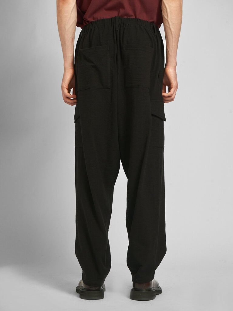Yohji Yamamoto Pantalon Gusset Cargo Noir