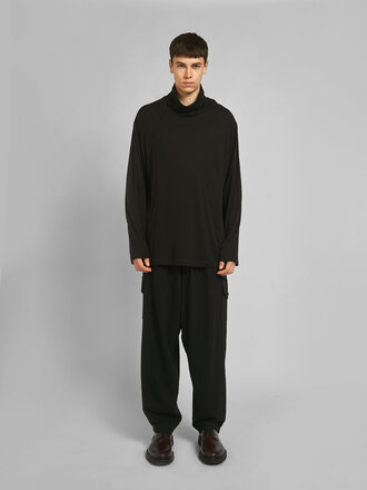 Yohji Yamamoto Black Turtle Neck Long Slv Sweater