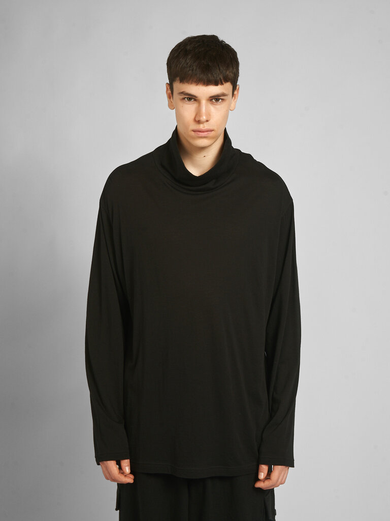 Yohji Yamamoto Black Turtle Neck Long Slv Sweater