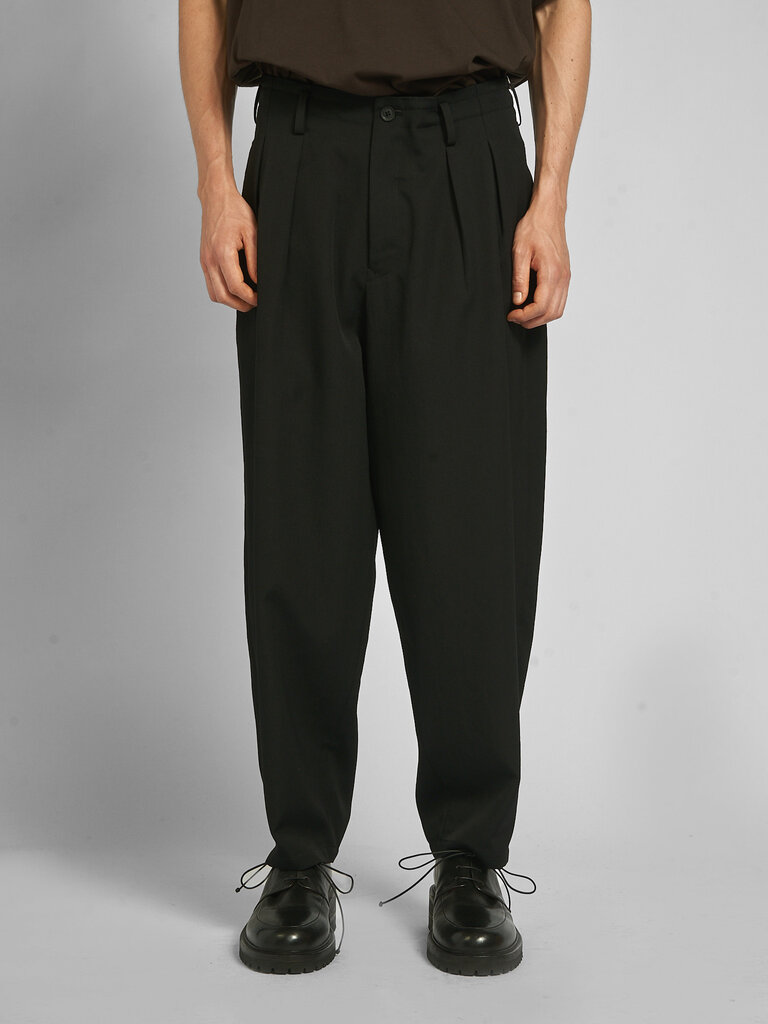 Yohji Yamamoto Black 2 Tuck Slim Pants