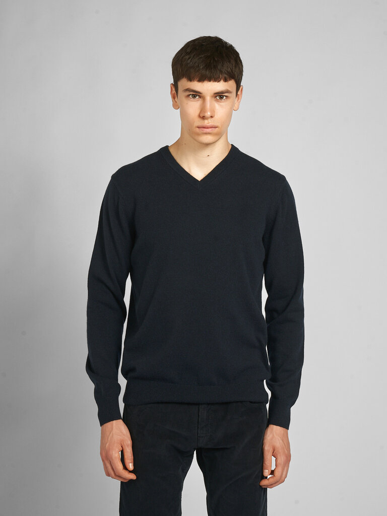 Sunspel Chandail Cashmere V-Neck Marine