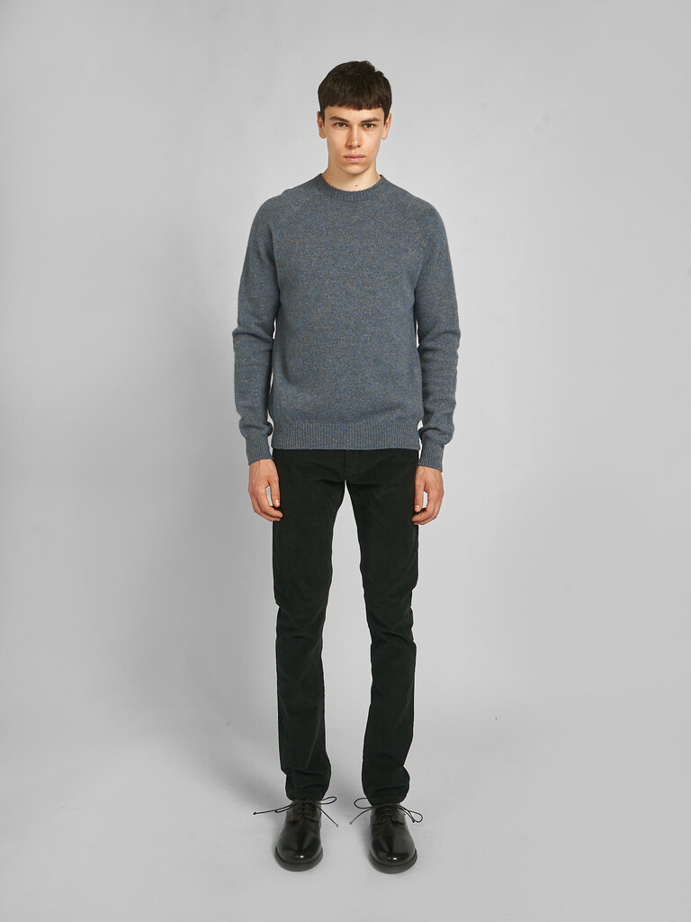 Sunspel Chandail Lambswool Crew Denim Twist
