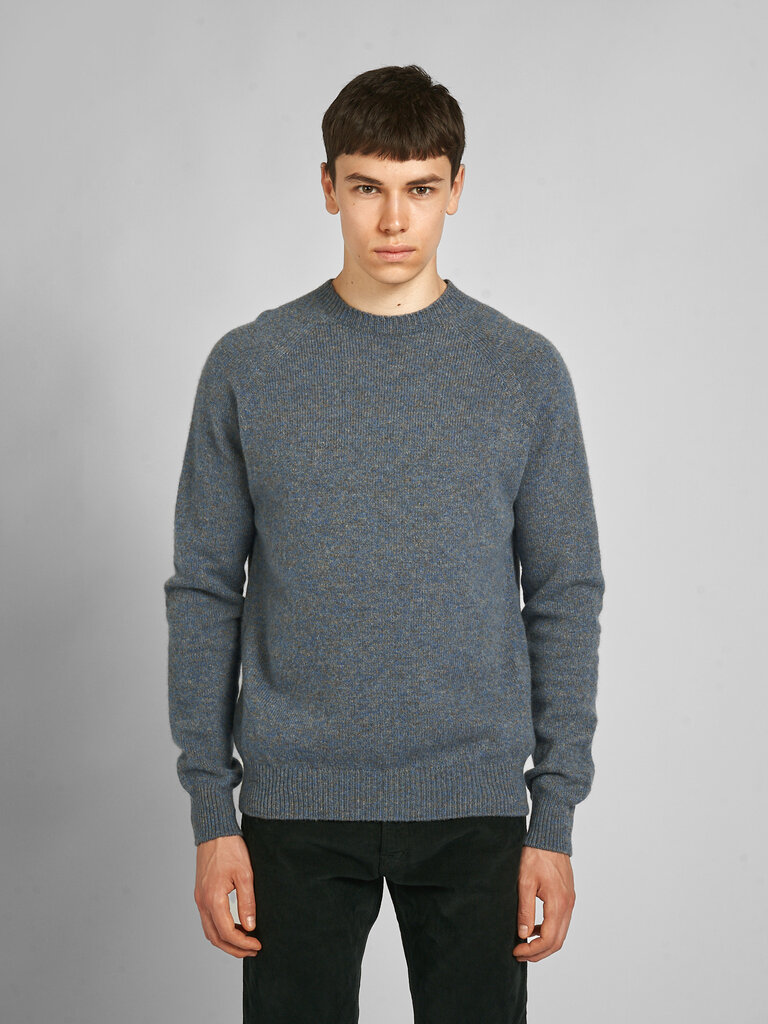 Sunspel Denim Twist Lambswool Crew Sweater
