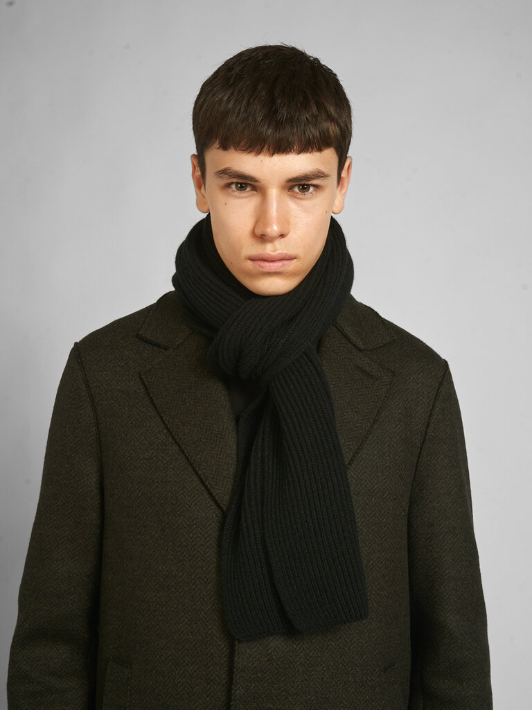 Sunspel Foulard Cashmere Rib Noir