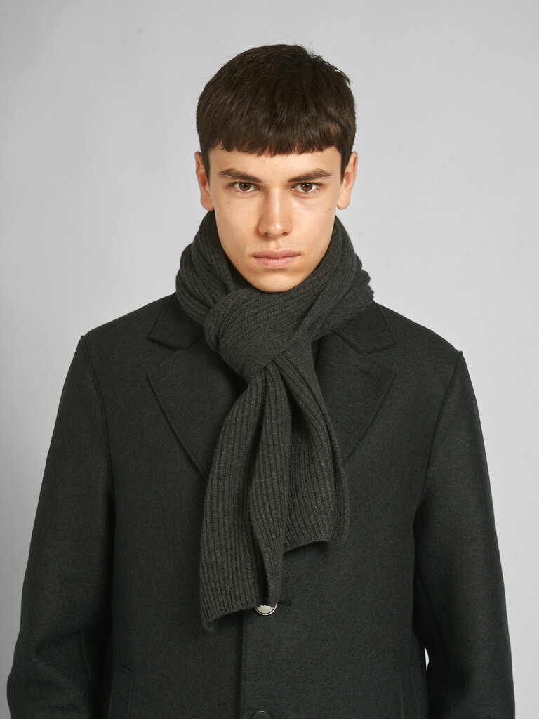 Sunspel Foulard Cashmere Rib Charcoal Melange