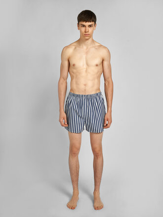 Sunspel Boxer Larges Rayures Marine/Blanc