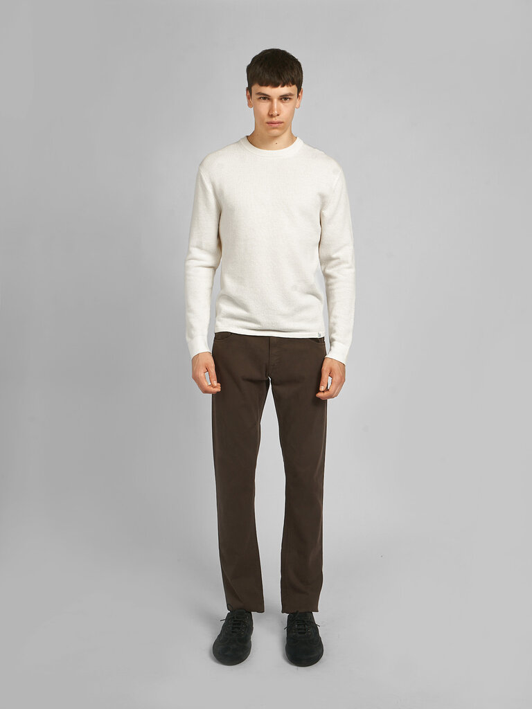 Merz b. Schwanen Écru Lightweight Waffle Knit Sweater