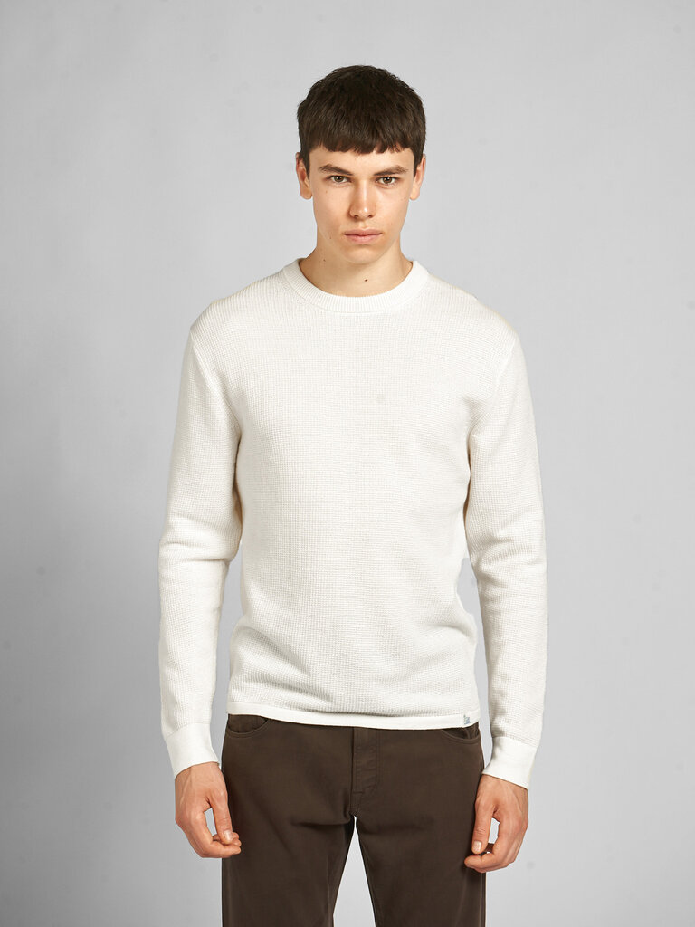 Merz b. Schwanen Chandail Lightweight Waffle Knit Écru