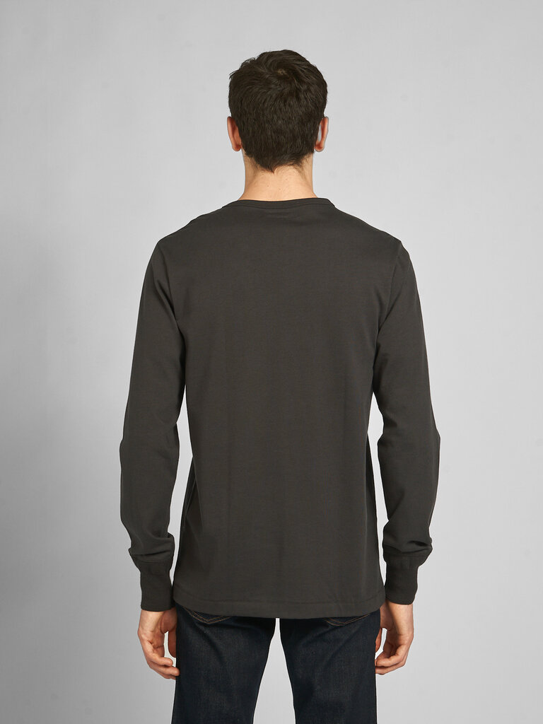 Merz b. Schwanen Charcoal Long Sleeve Henley Sweater
