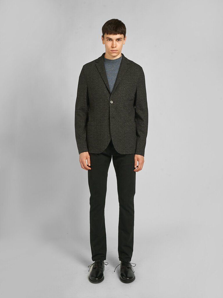 Harris Wharf London Veste 2b. Donegal Herringbone Anthracite