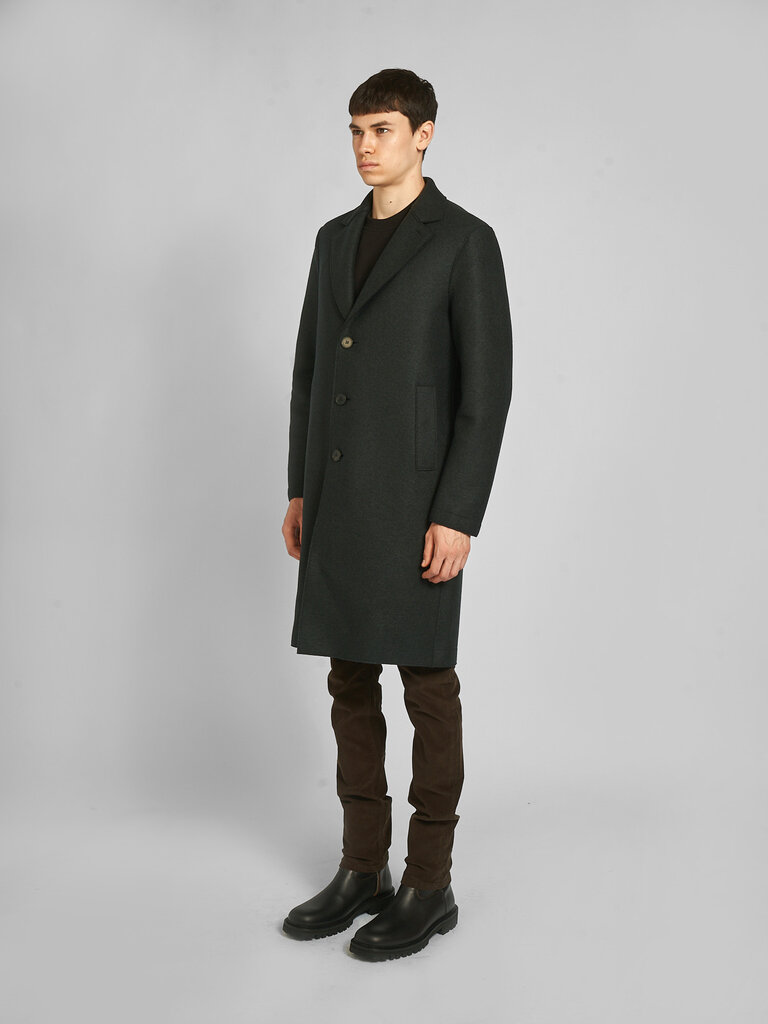 Harris Wharf London Dark Navy Pressed Wool Coat