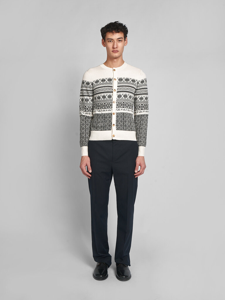 Dries Van Noten White Mesa Cardigan