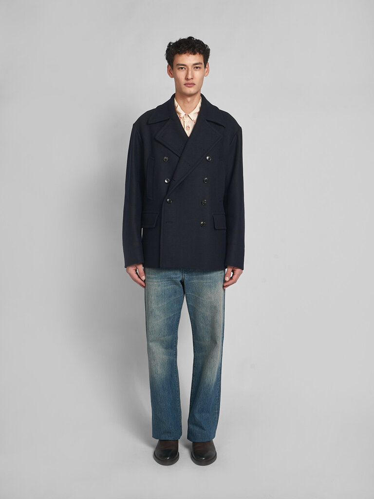 Dries Van Noten Navy Rascott Bis SH Coat