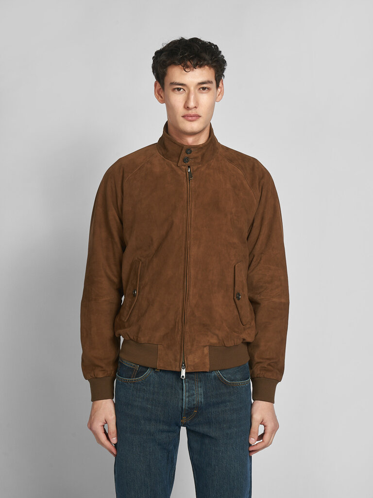 Baracuta Blouson Suede Olive Foncé