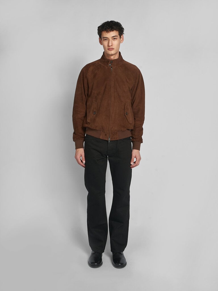 Baracuta Blouson Suede Brun Chocolat