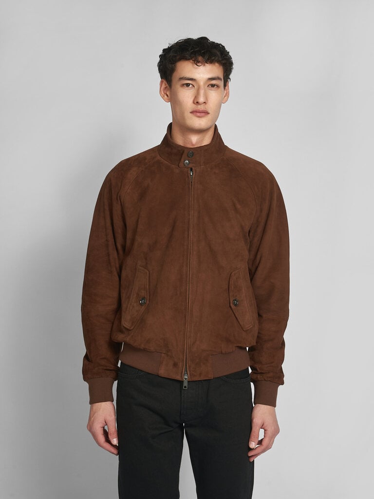 Baracuta Blouson Suede Brun Chocolat