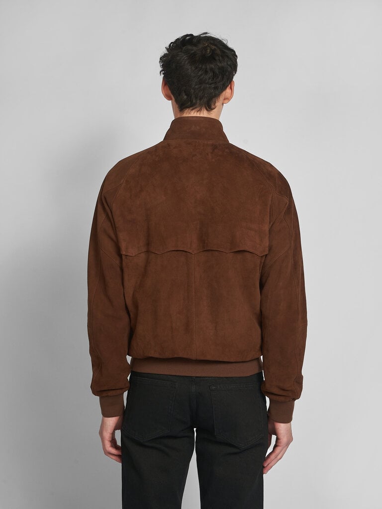 Baracuta Blouson Suede Brun Chocolat