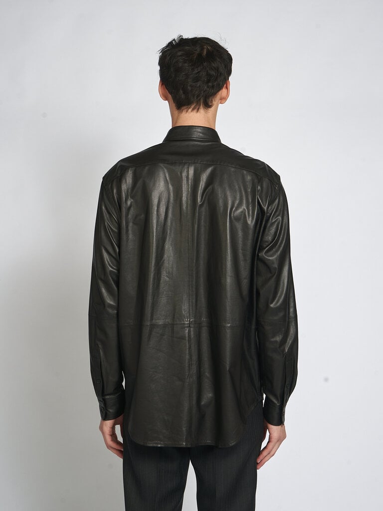 Auralee Chemise Fine Calf Leather Noir