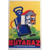 BUTAGAZ LE PREMIER BUTANE FRANCAIS POSTER