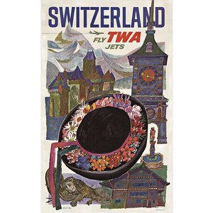 SWITZERLAND KLEIN TWA POSTER