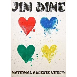FOUR HEARTS JIM DINE 1971 BERLIN EXHIBITION POSTER
