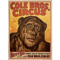 COLE BROS. CIRCUS POSTER FEATURING BETTY LOU