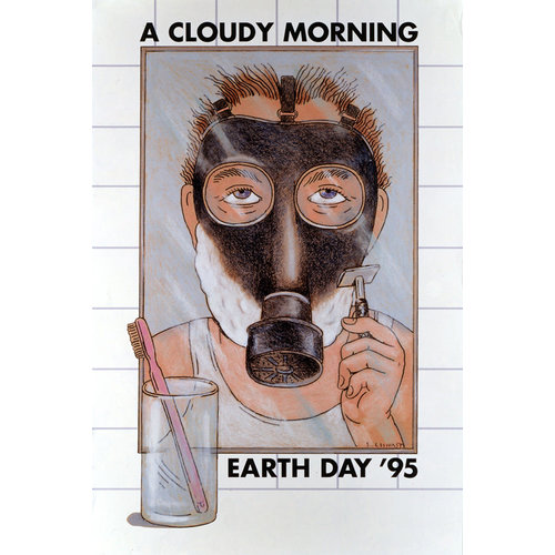 Chwast, Seymour A CLOUDY MORNING EARTH DAY 1995 SEYMOUR CHWAST POSTER Chwast, Seymour A CLOUDY MORNING EARTH DAY 1995 SEYMOUR CHWAST POSTER