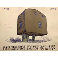 CLAES OLDENBURG POSTER BUILDING IN THE FORM OF PLUG AT SIDNEY JANIS 1967