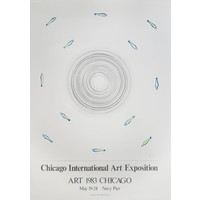 ED RUSCHA 1983 CHICAGO ART EXPOSITION POSTER (WHIRLING FISH)